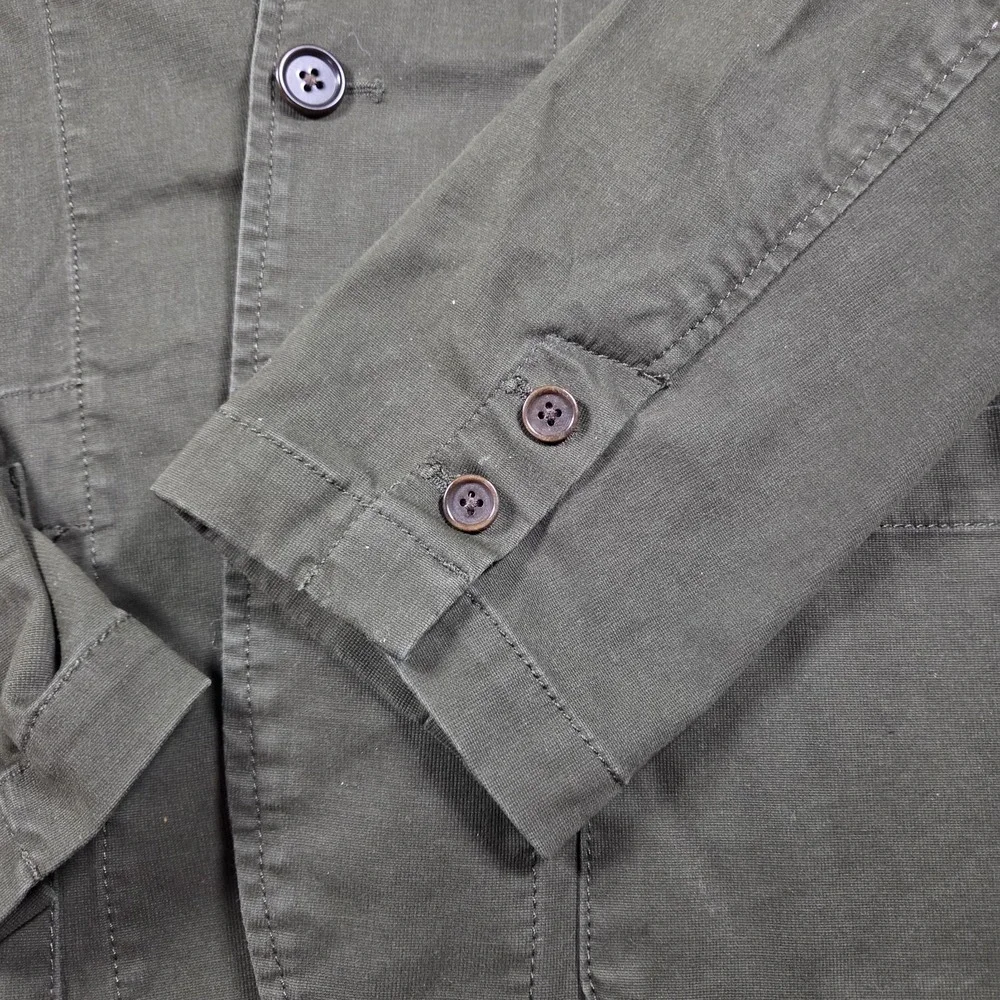 Banana Republic Blazer Mens 40 Unstructured Olive Jacket Safari Cotton